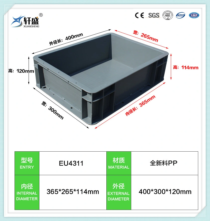 EU Standard Box/Crates Industrial Plastic Turnover Logistics Container